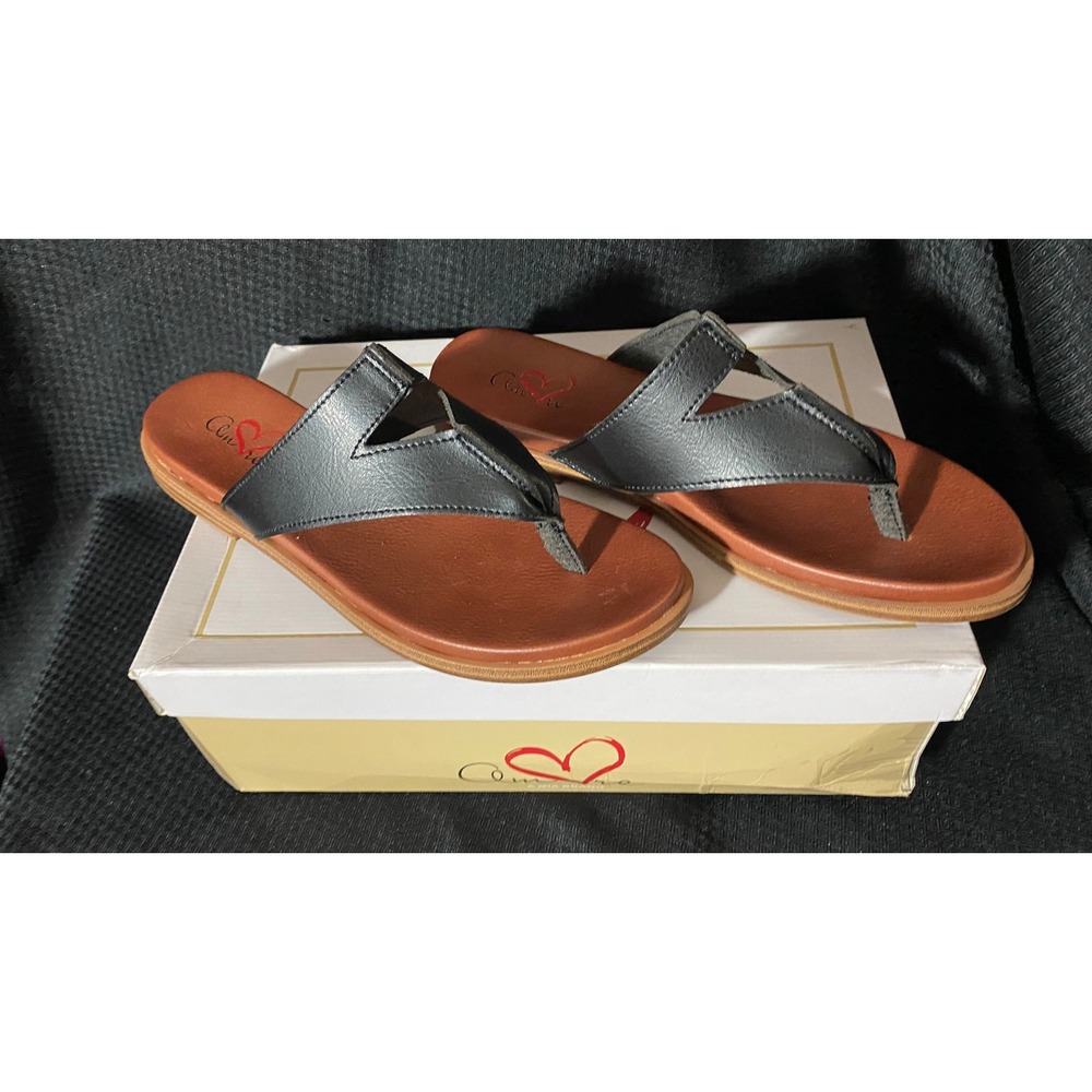 Amore by MIA Mayte Black Thong Sandals Womens 7.5M MHA2723 New in Box